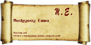 Medgyesy Emma névjegykártya
